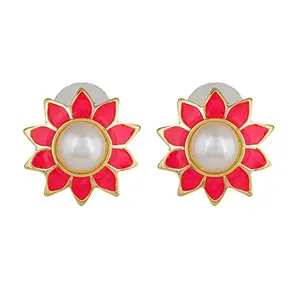 Estele Classic & Lovely Pearl Stud Earrings Collections for Girls & Women's