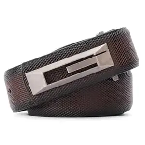 Kastner Men's Formal and Casual Pin Closer PU Leather Belt with Textured Design and Buckle