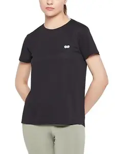 Clovia Women's Comfort Fit Active T-Shirt (Black_AT5200A13_XXL)