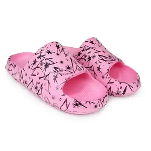 Pampy Angel Zig Zag Abstract Women's Flip Flops Slides Back Open Household Comfortable Slippers Pink,40 (Euro)