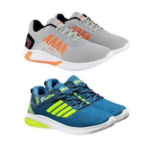 BRUTON Sports Running Shoes Training Shoe for Men - Combo Pack of 2, Size : 7