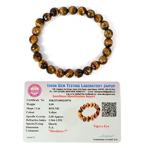 Reiki Crystal Products Tiger Eye Bracelet, Tiger Eye Bracelet Original, Tiger Eye 8 mm Diamond Cut Bracelet, Tiger Eye Bracelet for Courage, Protector and Will Power