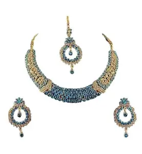 Shashwani Women's Assorted Alloy Necklace Set (Turquoise)-PID26178