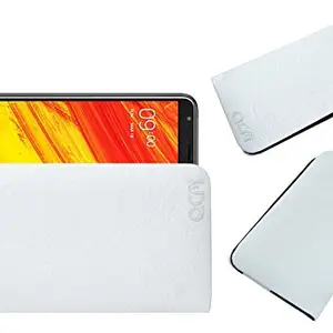 ACM Rich Soft Handpouch Carry Case Compatible with Lava Z91 Mobile Leather Cover White