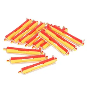 ZAUKY Hair Perm Rods, Wave Curling Rollers, Red and Yellow, 12 Pieces