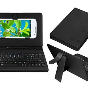 ACM Keyboard Case Compatible with Datawind Pocket Surfer 5 Mobile Flip Cover Stand Plug & Play Device for Study & Gaming Black