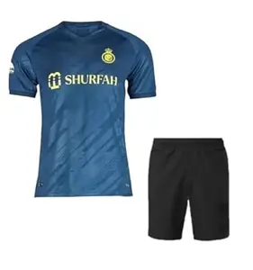 Al Nasser Away Jersey Ronaldo 7 with Black Shorts for Men and Boys(13-14Years)