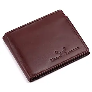 URBAN LEATHER Dark Brown Printed RFID Blocking Leather Wallet for Men | Men's Wallet | Gift for Men's (Brown)