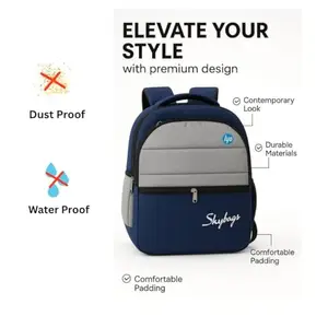 GSQF Large 4 Compartment Laptop Backpack With Raincover, Schoo/College Bag, Travel Bag For Unisex, Navy Blue, 30 Litre