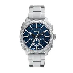 Fossil Machine Silver Quartz Stainless Steel Watch FS6096