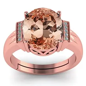 LMDLACHAMA LMDLACHAMA 10.25 Ratti / 9.50 Carat Certified Morganite Rose Gold Adjustable Ring For Women's