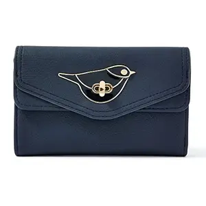 Accessorize London Women's Faux Leather Navy Enamel Chester Chubby Wallet