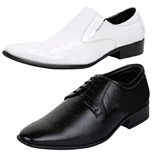 Attractive Formal Shoes/Party Shoes/ 2 Shoes Combo with Free 2 Belt for Men and Boys (BAZAAR10057_PV-LNG-301) Multicolor