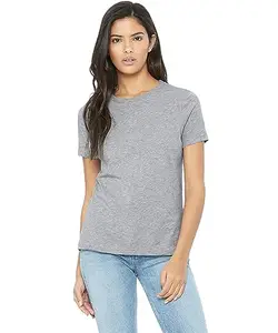 FABIOUS Round Neck T-Shirt Top for Women | Combed Bio-Washed Ring Spun Cotton | Plain | Short Sleeves (XX-Large, Grey Heather)