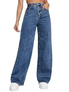 KOTTY Women's Straight Fit High-Rise Stretchable Jeans