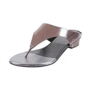 Metro Women Gun Metal Block Heel Slip-on Sandal UK/4 EU/37 (32-535)