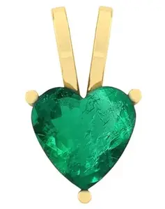 2.00 Ratti /1.25 Carat Natural Emerald Heart Shape Pendant/Locket Panchdhatu Gold Plated For Girl And Women's (KTL-PNA-HSN-12_Baz)