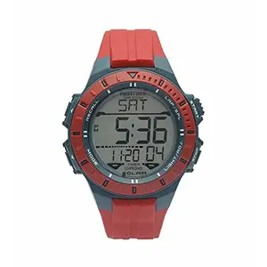 Fastrack Men Polyurethane Ft Digital Gray Dial Watch-38067Pp01, Band Color-Red