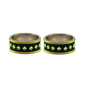 Vidhya Kangan Green Stone Stud Brass Bangle ban8624-2.8