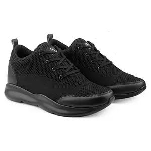 YUVRATO BAXI Men's 3 Inch Hidden Height Increasing Black Casual Sports Lace-Up Shoes with Eva Sole.. 6 UK