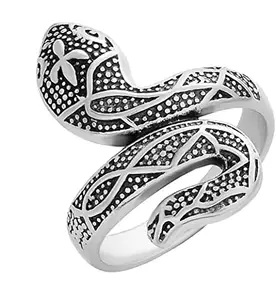 Snake Ring Open Adjustable Snake Rings Vintage Stainless Steel Rings for Women Men, Silver- STREET STUDIO