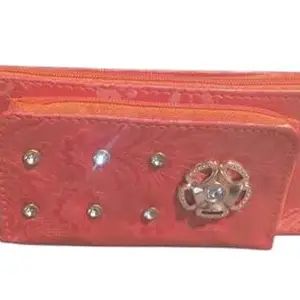 Stone Design Double Zipper Wallet for Women(Multicolor)