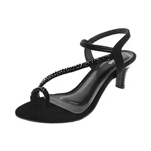 Mochi Women's Black Synthetic Sandals 7-UK (40 EU) (35-4189)
