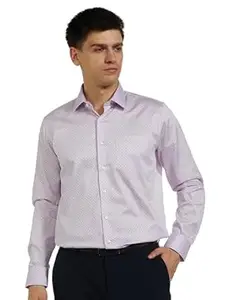 Van Heusen Men's Cotton Slim Fit Printed Formal Shirt