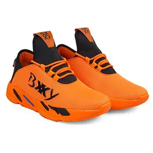 BXXY Men's Fashionable Mesh Material Running Orange Sports Shoe