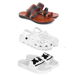 DRACKFOOT Men's Sandals | Lightweight Wear| Stylish & Easy to Wear For Men's GR-SAN-(3-COMBO)-3151-3057-3030-6