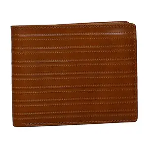 Leatherman Fashion LMN Genuine Leather Tan Black Bifold Men's Wallet