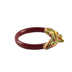 MAYA FASHION Red Gold Platted Acrylic-Brass Bangle With Very Extra Large Size Elegant Extra Large Size Bangle | Perfect Fit for Plus Size banglesTrendy and Comfortable Fit for woman and girls | (Sku-ban1010)