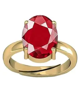 PARI SALES 5.25 Ratti 6.50 Carat A+ Quality Natural Burma Ruby Manik Unheated Untreatet Gemstone Gold Ring for Women's and Men's(GGTL Lab Certified)