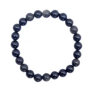 Natural Black Tourmaline Crystal Bracelet – 8mm Round Unisex Healing Bracelet for Protection & Grounding (Black)