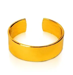 Uniqon Golden Color Unisex Stylish Trending Stainless Steel Adjustable Open-Cuff Plain Thin Funky Thumb/Toe/Knuckle Finger Band Ring (Free Size)