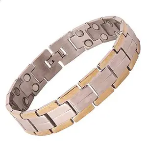 Amazheal Bio Magnetic Therapy Double Ton Titanium Energy Health Metal Bracelet For Men & women (TBQ170)