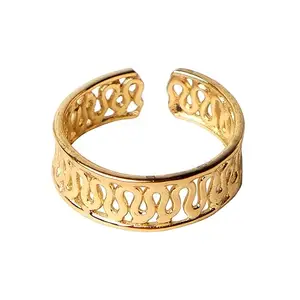 XPNSV Luxury Gold Plated Filigree Band Ring | Anti Tarnish, Light Weight, Handmade | Daily/Party/Office Wear Stylish Trendy Jewellery | Latest Fashion for Women, Girls and Her