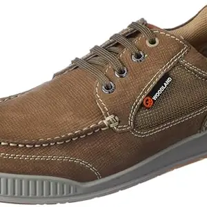 Woodland Men's Dubai Khaki Leather Casual Shoes-10 UK (44EU) (GC 4265122)