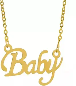 ISHANGEL Trending Valentine's Day Special Metal Stainless Steel Baby Name Letter Locket Pendant Necklace With Chain For Men's And Boy's Gift Jewellery Set