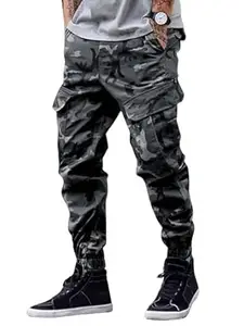 Lymio Men Cargo || Army Design Cargo || Cotton Drawstring Pant Six Pocket (Also Available in Plus Sizes) (Army-03-04)