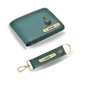 NAVYA ROYAL ART Leather Men's Wallet and Keychain Combo Pack for Gift on Birthday/Wedding/Valentine's Day - Green