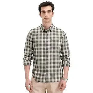 WROGN Men's Pure Cotton Shirt | Checkered | Slim Fit