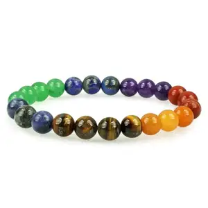 Reiki Crystal Products With Natural Crystal Stone 7 Chakra Bracelet For Girl (multicolour)