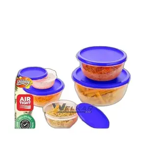 Kitchen Container |250+450+800+1400+2500 ml| Stackable Refrigerator Organizer for Fresh Food Storage | BPA-Free Kitchen Solution Transparent Food Storage Stackable frid|Design - 483for Home
