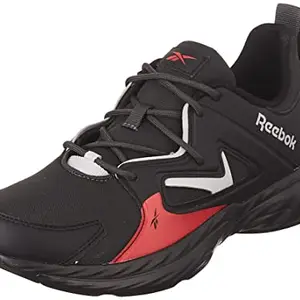 Reebok Men Mesh Navigation Point Running Shoes Gravel - Black - Rich red - LGH Solid GR UK 7