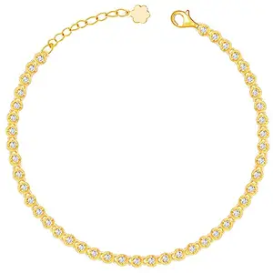 GIVA 925 Silver Golden Stellar Orbs Anklet,Single | Gifts for Women and Girls | With Certificate of Authenticity and 925 Stamp | 6 Months Warranty*