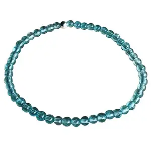Lady Works Natural Blue Apatite 4mm Round Shape Smooth Cut Beads 8 Inch Stretchable Bracelet For Men & Women. Unisex Bracelet For Healing, Meditation, Prosperity, Gift & Luck|LW_BRST_01170_8.0
