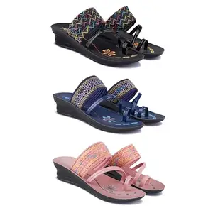 Women's Sandals | Lightweight | Stylish & Easy to Wear For Women's GR-(3-COMBO)-1952-1953-1950-7
