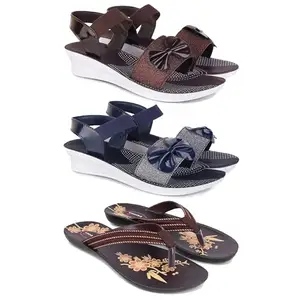 Trendy Open-Toe Sandals for Women – Soft Padded Footbed, Summer Wear | (COMBO-3)-1970-1972-O21-8