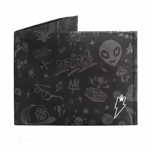 Supervek OG Culture Paper Slim Wallet - Anime Tattoo Art Streetwear Stitched Bifold Mens Wallet - Men's Credit Card Holder Purse Wallets, Gifts for Him Boys Gents - RFID Blocking